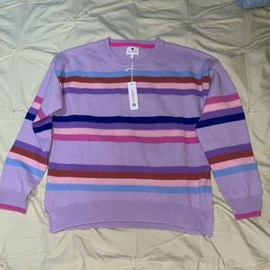 NWT Sundry multi-stripe crewneck sweater, light orchid